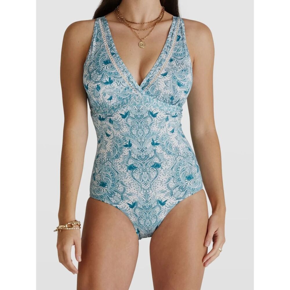 Aqua Blu Australia Women's Blue Eternal Michelle Swimsuit Size 14 NWOT